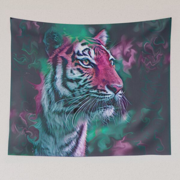 Item preview, Psychedelic Midnight Wildlife Tiger Zoo designed and sold by TheWildFlix.