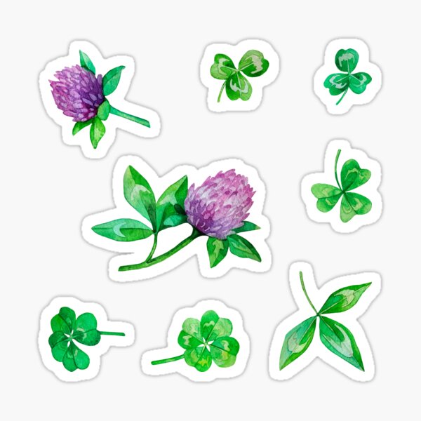 Watercolor clover collection Sticker