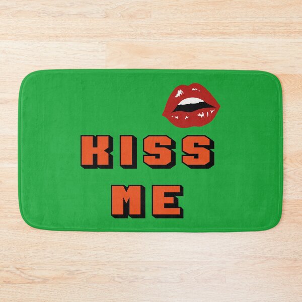 Item preview, KISS ME orange text with sexy female lips designed and sold by Martapp.