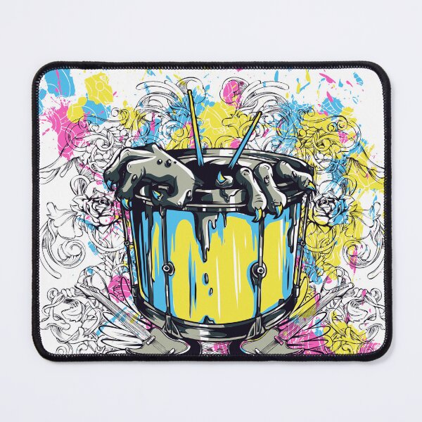 Item preview, Monster climbing out of a drum crushing guitars designed and sold by SpringPetals.