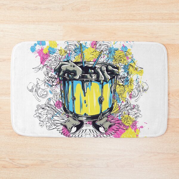 Item preview, Monster climbing out of a drum crushing guitars designed and sold by SpringPetals.