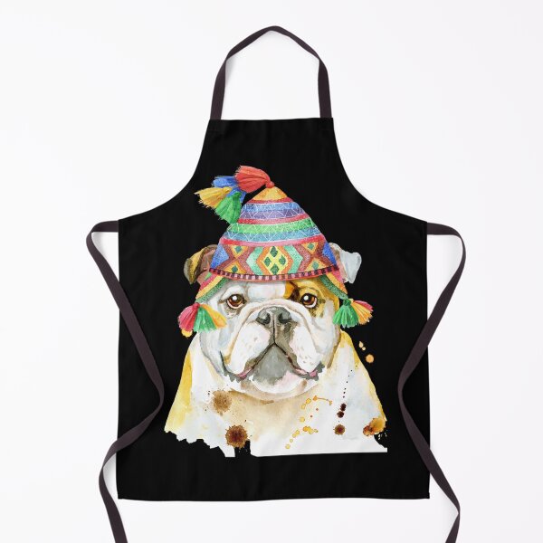 Item preview, Watercolor portrait of bulldog in Chullo hat designed and sold by deepakrode7.
