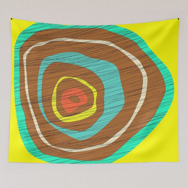 Item preview, Brightly Colored Retro Concentric Circles on Yellow designed and sold by LisWilliams.