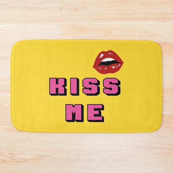 Item preview, KISS ME pink text with sexy female lips designed and sold by Martapp.