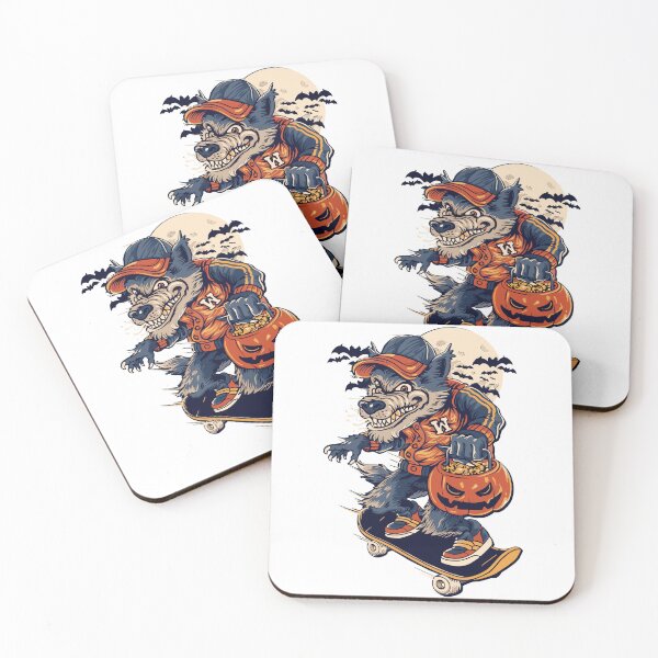Item preview, Crazy wolf skiing under the moon and the bats behind it designed and sold by Scopestor.