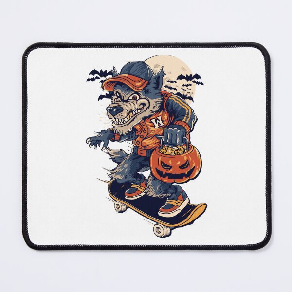 Item preview, Crazy wolf skiing under the moon and the bats behind it designed and sold by Scopestor.