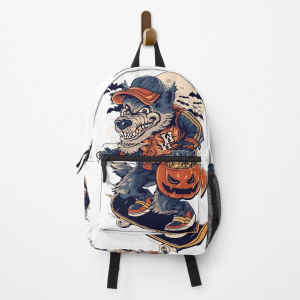 Item preview, Crazy wolf skiing under the moon and the bats behind it designed and sold by Scopestor.