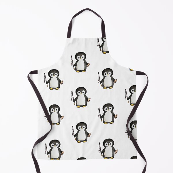 Item preview, Fishing Penguin Watercolor Art designed and sold by kmstudio.