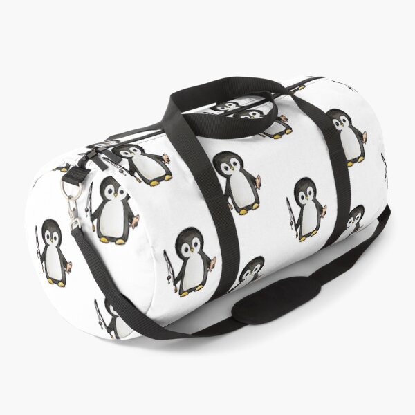 Item preview, Fishing Penguin Watercolor Art designed and sold by kmstudio.