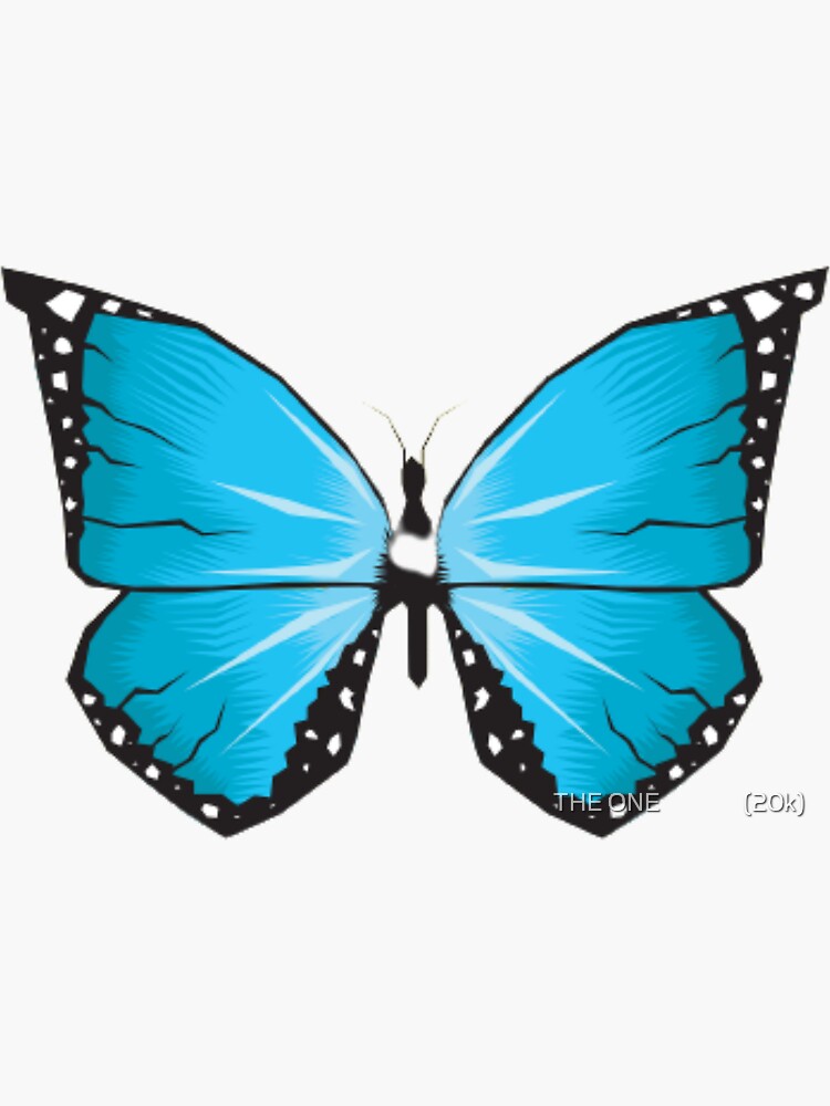 "Light Blue Butterfly" Sticker by TheOne111 Redbubble