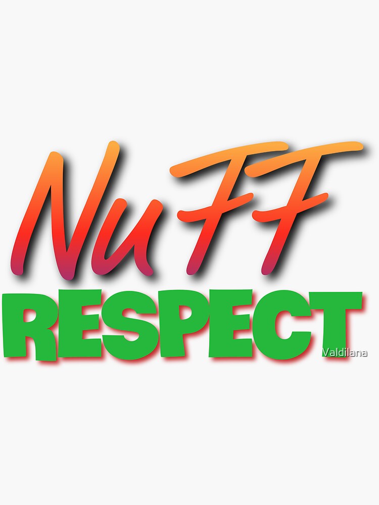 "Nuff Respect Jamaican slang in reggae colors" Sticker by Valdilana