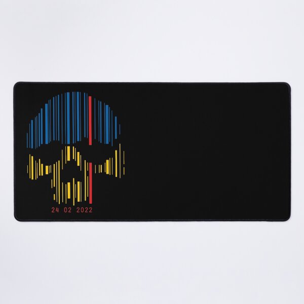 Item preview, Skull in the colors of the Ukrainian flag designed and sold by etraveler.