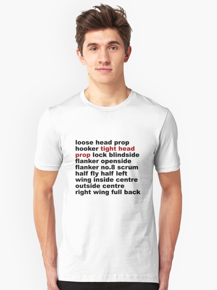 "Rugby Positions Tight Head Prop" Tshirt by rugbygifts Redbubble