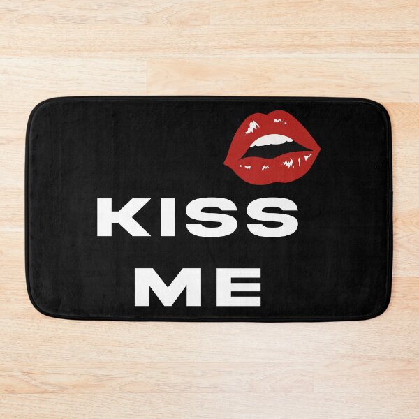 Item preview, KISS ME white text with sexy female lips designed and sold by Martapp.
