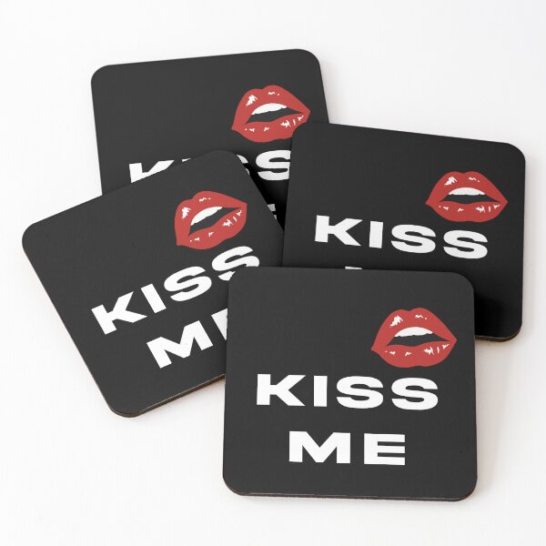 Item preview, KISS ME white text with sexy female lips designed and sold by Martapp.