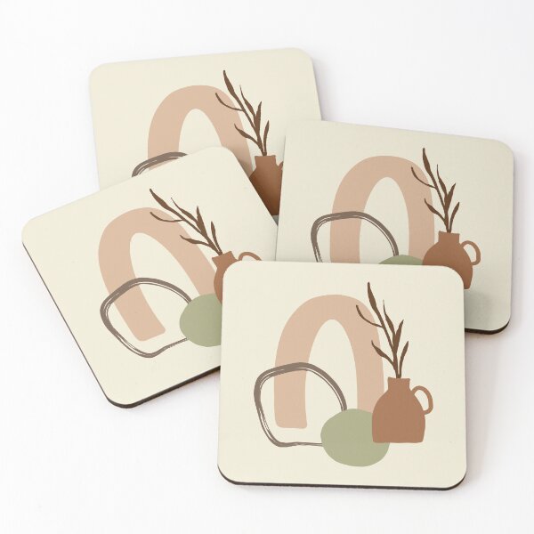 Item preview, Minimal Modern  Abstract Shapes Leaf Terraccota  Vase Warm Tones  Design designed and sold by zedonee.