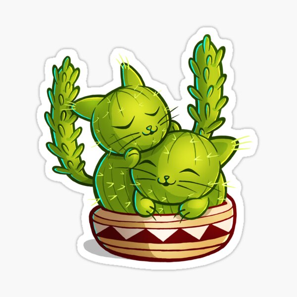 Cat-tus love to cuddle Sticker