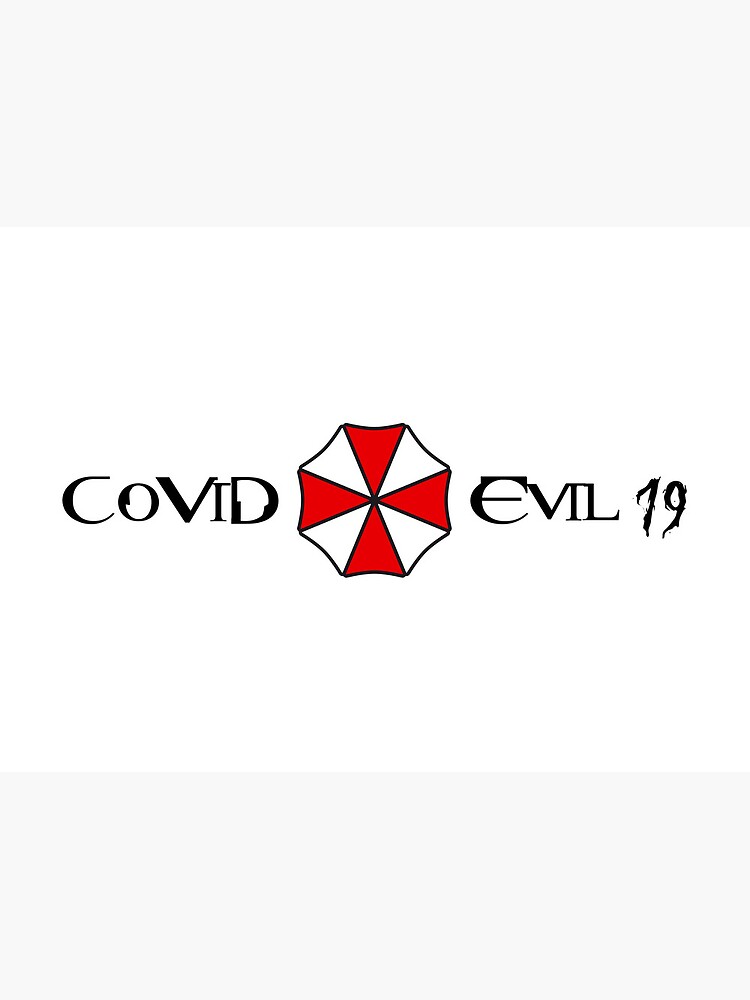 Aperçu 7 sur 7. Masque avec l'œuvre Covid Evil 19 blanc créée et vendue par M1D33L.