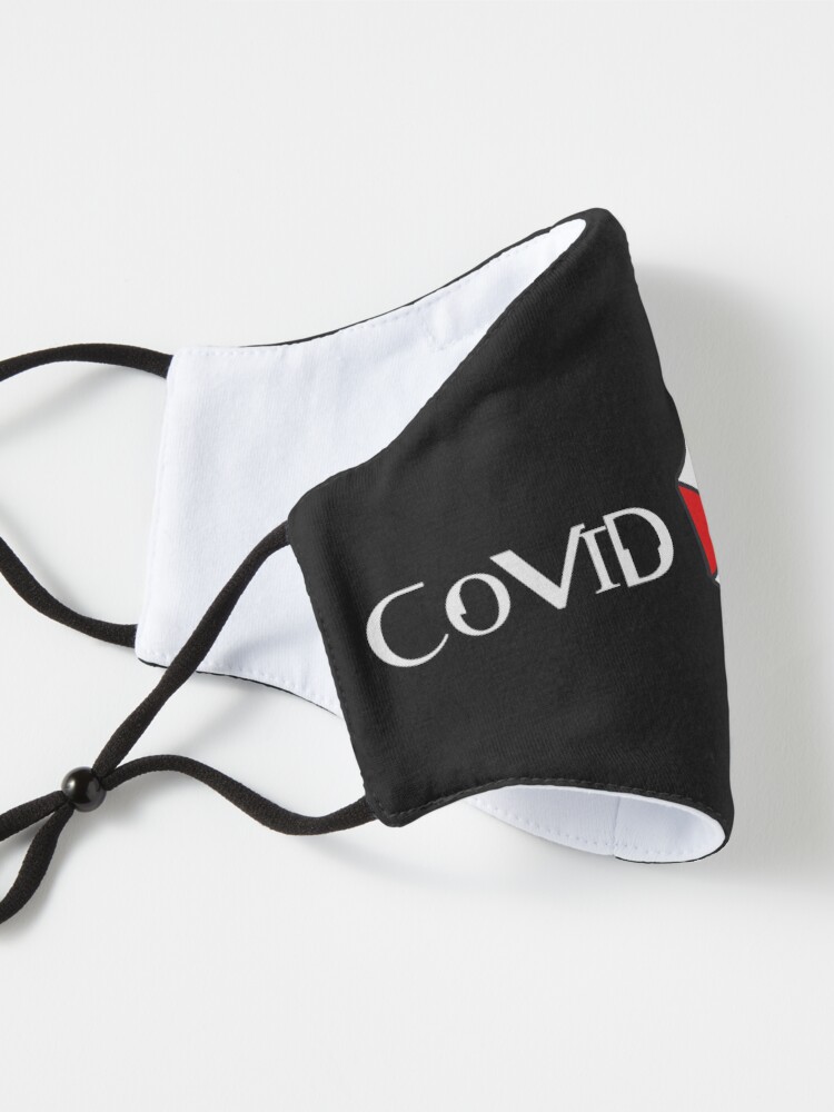 Aperçu 4 sur 7. Masque avec l'œuvre Covid Evil 19 noir créée et vendue par M1D33L.