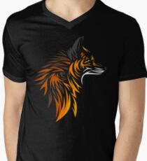 Camiseta de cuello en V Tribal fox