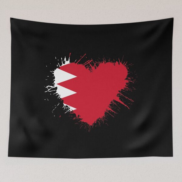 Item preview, Bahrain Heart Flag designed and sold by 1681830934131.