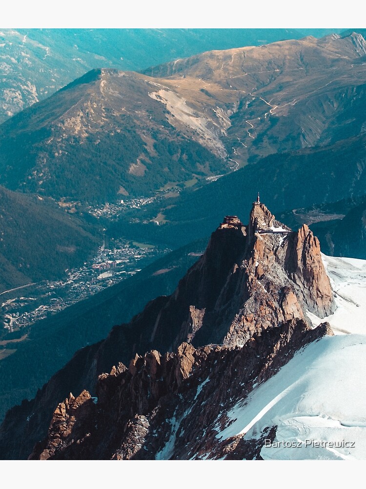 Disover Aiguille du Midi on The Background of Chamonix Premium Matte Vertical Poster