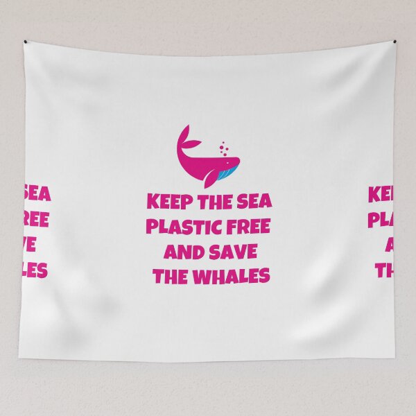 Item preview, Keep The Sea Plastic Free And Save The Whales Pink designed and sold by EsraaBaniOdeh.