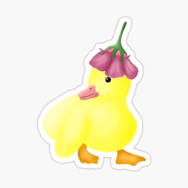 aesthetic duck with flower hat  Pretty animals, Cute little