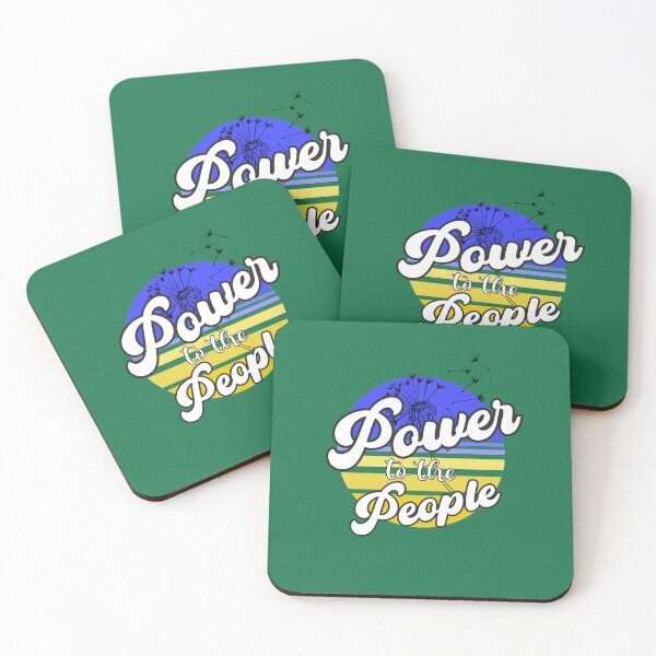 Item preview, Power to the People, Blue Yellow Retro Peace Dandelion Gift for Grandpa designed and sold by DiensDesign.