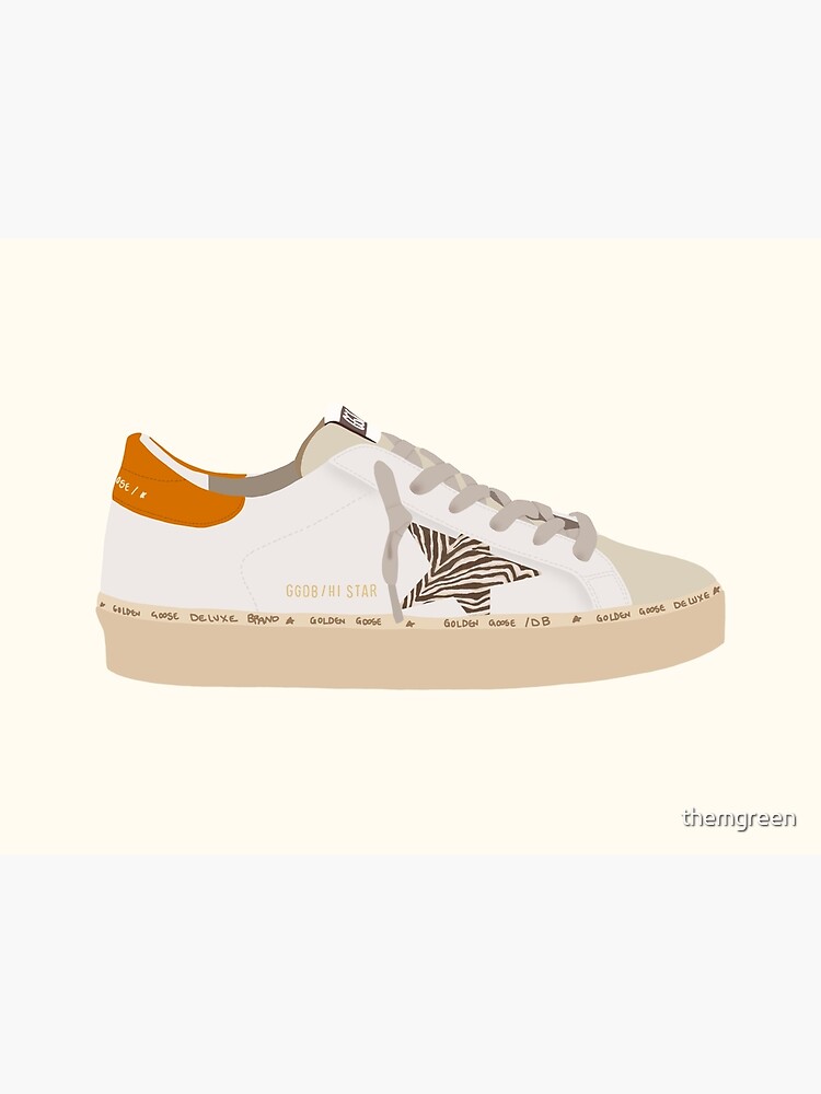 Orange and Zebra Golden Goose Hi Star Sneaker\
