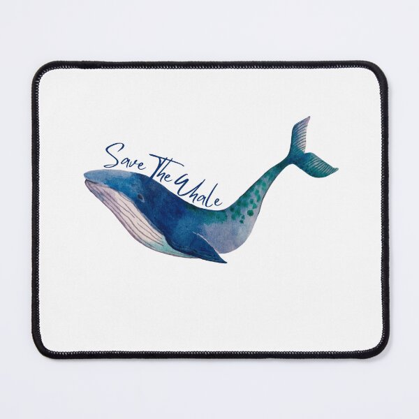 Item preview, Save The Whales blue whale designed and sold by EsraaBaniOdeh.