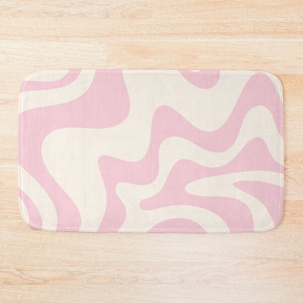 Item preview, Retro Liquid Swirl Abstract Pattern Square in Baby Pink and Cream designed and sold by kierkegaard.