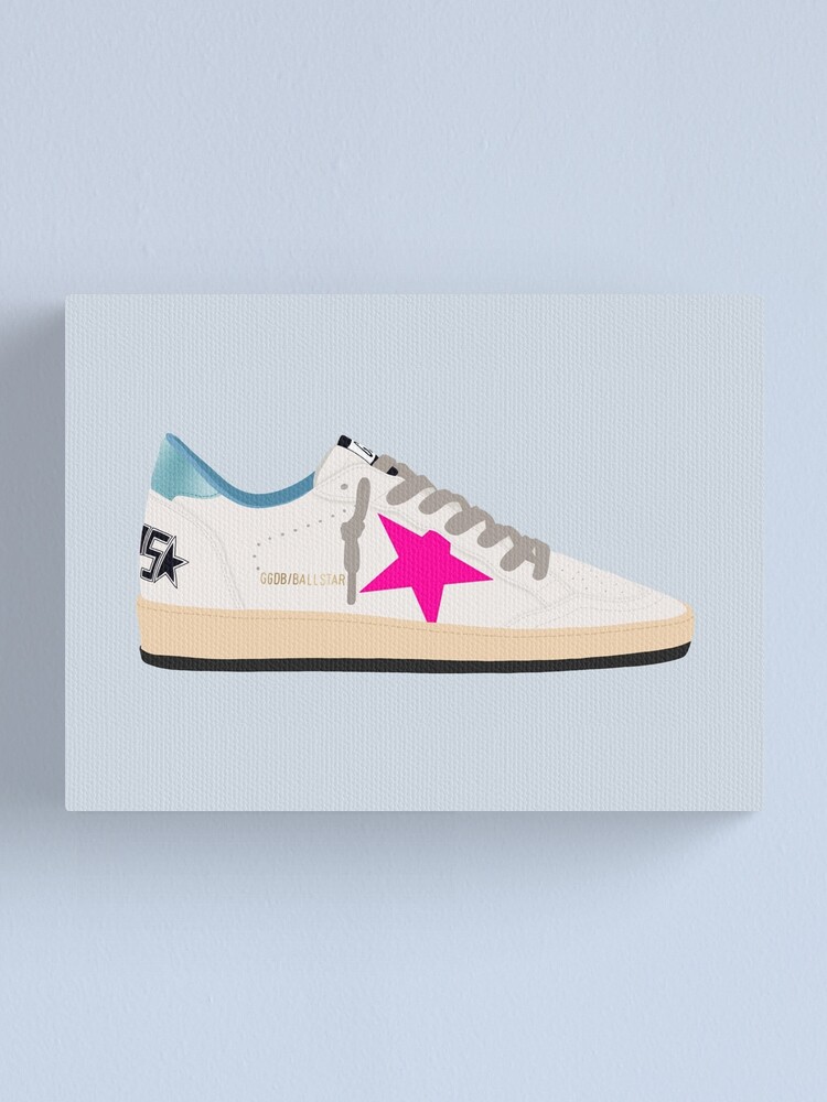 Turquoise and Fuchsia Golden Goose Ballstar Sneaker Canvas Print