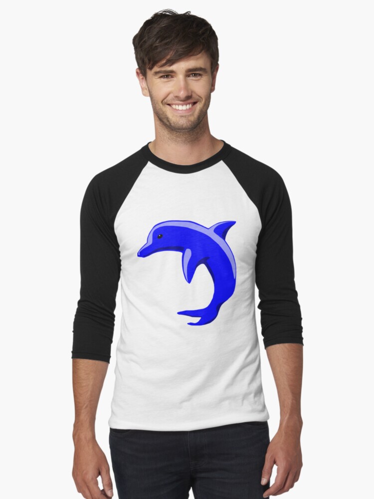 Thumbnail 1 of 3, Baseball ¾ Sleeve T-Shirt, Dolphin designed and sold by raregamingdump.