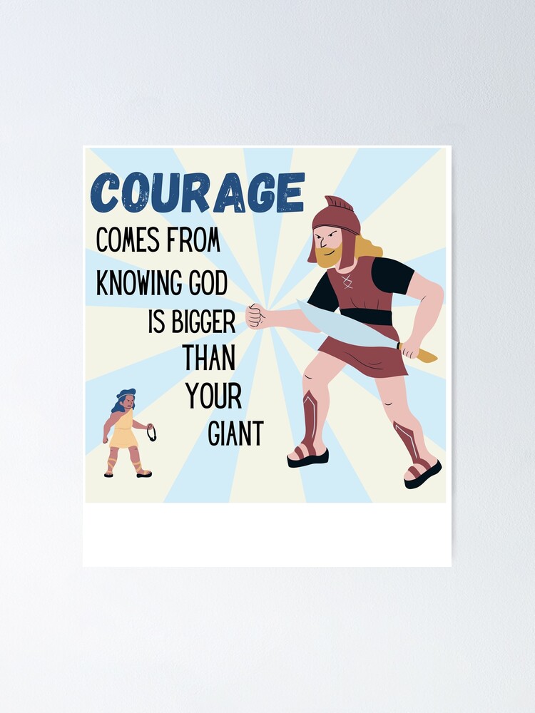 Courage - David vs Goliath Poster for Sale by JDFunTees