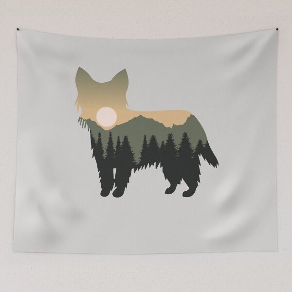 Item preview, yorkshire terrier dog forest mountain sunset gift designed and sold by alaechamlal.