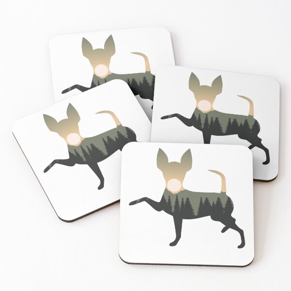 Item preview, miniature pinscher dog forest mountain sunset gift designed and sold by alaechamlal.