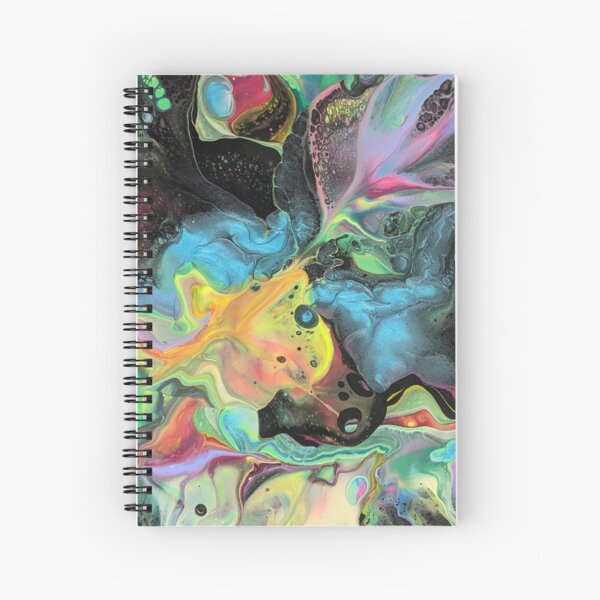 Flounder’s Curiosity - Acrylic Pour Spiral Notebook