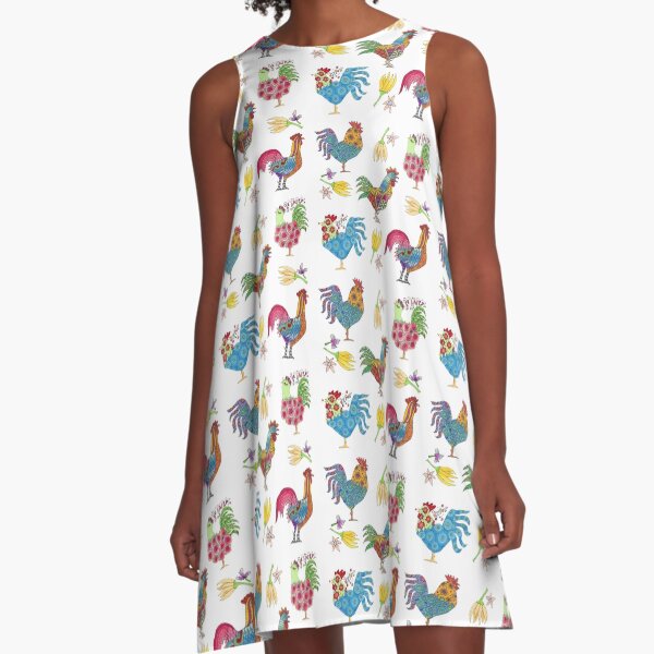 Chickens Unite A-Line Dress
