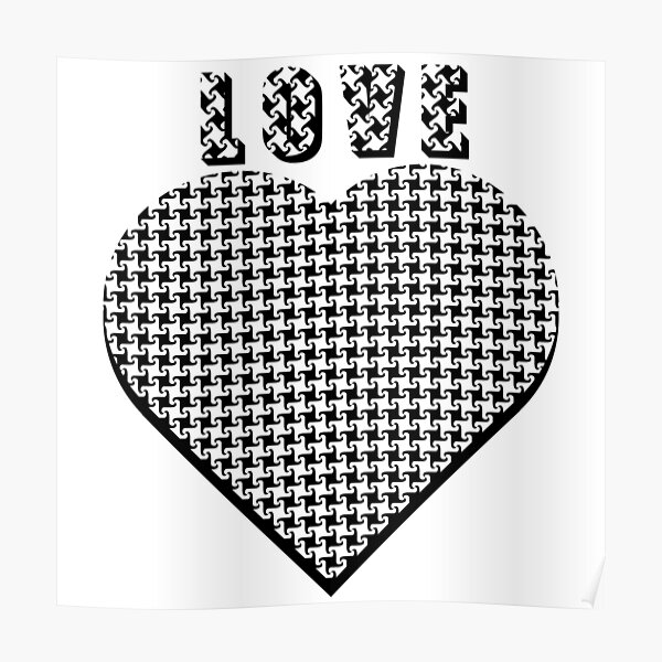 ""LOVE" Heart Artwork Black And White" Poster for Sale by DressingRooms Redbubble
