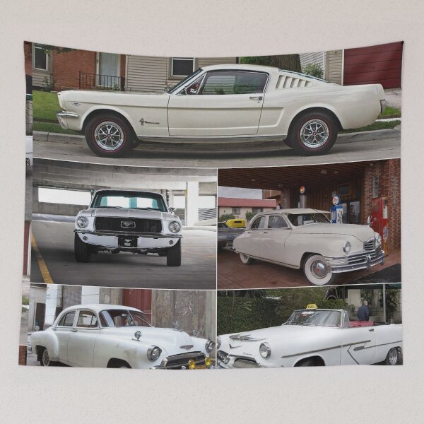 Item preview, Classic Vintage White Cars Montage #5 designed and sold by Krispsm.