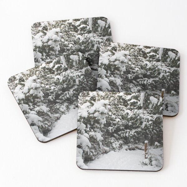 Item preview, Fencepost and Trees in Fluffy White Snow designed and sold by RoseyElisabeth.