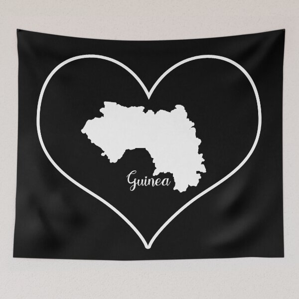 Item preview, Black heart map Guinea designed and sold by Astralia.