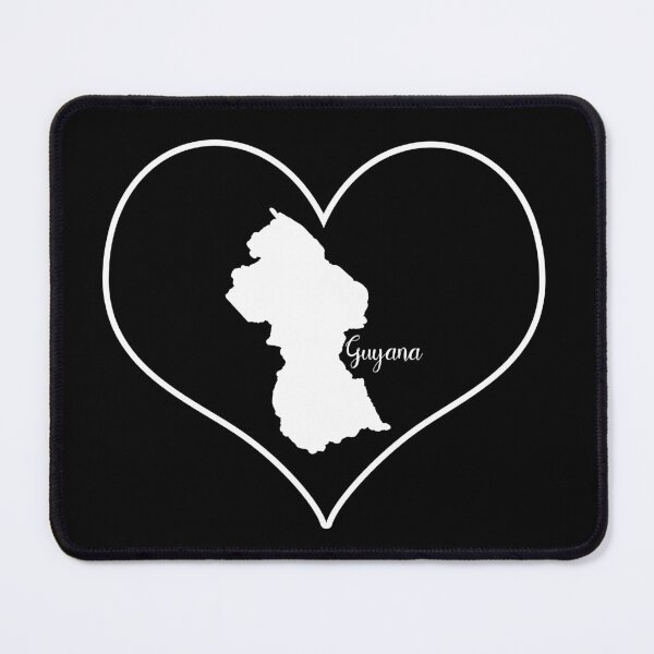 Item preview, Black heart Guyana map designed and sold by Astralia.