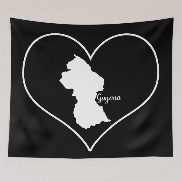 Item preview, Black heart Guyana map designed and sold by Astralia.