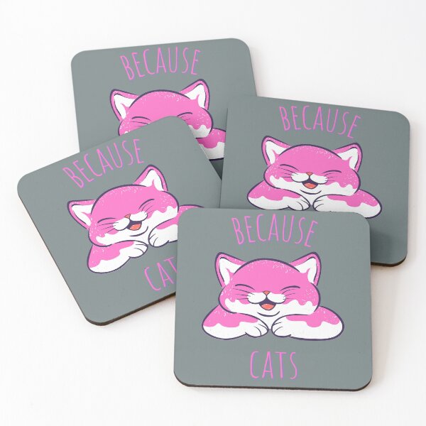 Item preview, Because Cats Cute Kawaii Pink designed and sold by ladytarleton.