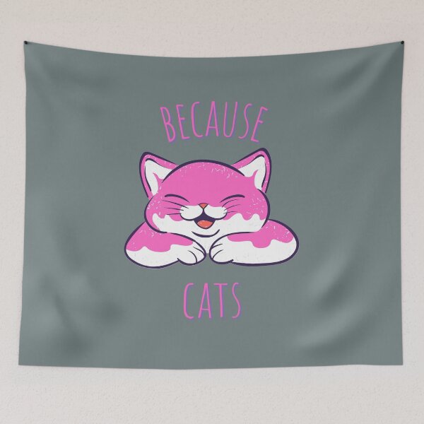 Item preview, Because Cats Cute Kawaii Pink designed and sold by ladytarleton.