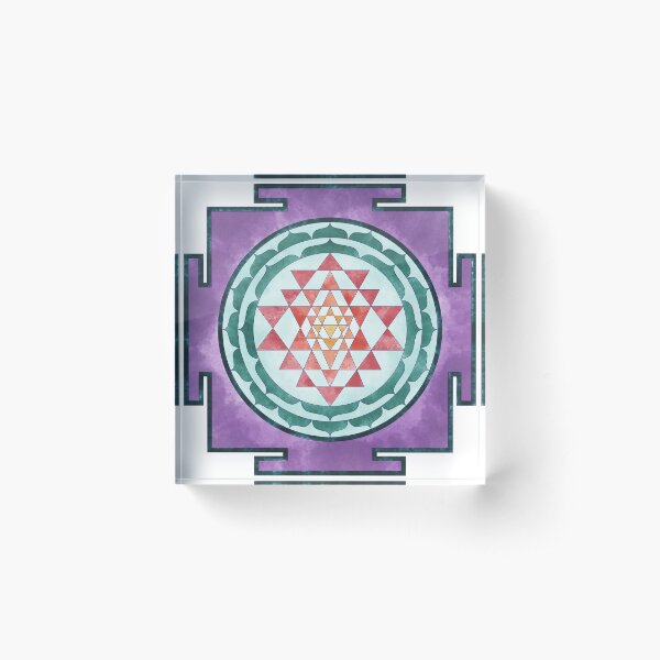 Sri Yantra 08 Acrylic Block