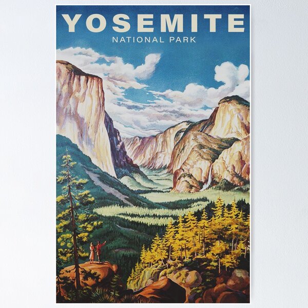 Item preview, Vintage Travel Poster Yosemite National Park designed and sold by ind3finite.