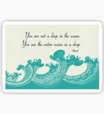 Rumi Ocean Drop Quote Sticker